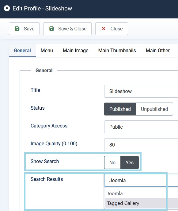 profile settings